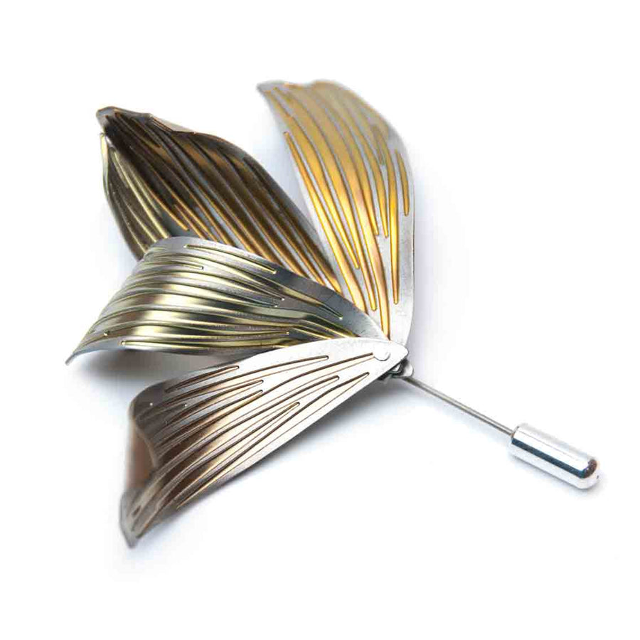 Five Petal Pin - Gold/Bronze